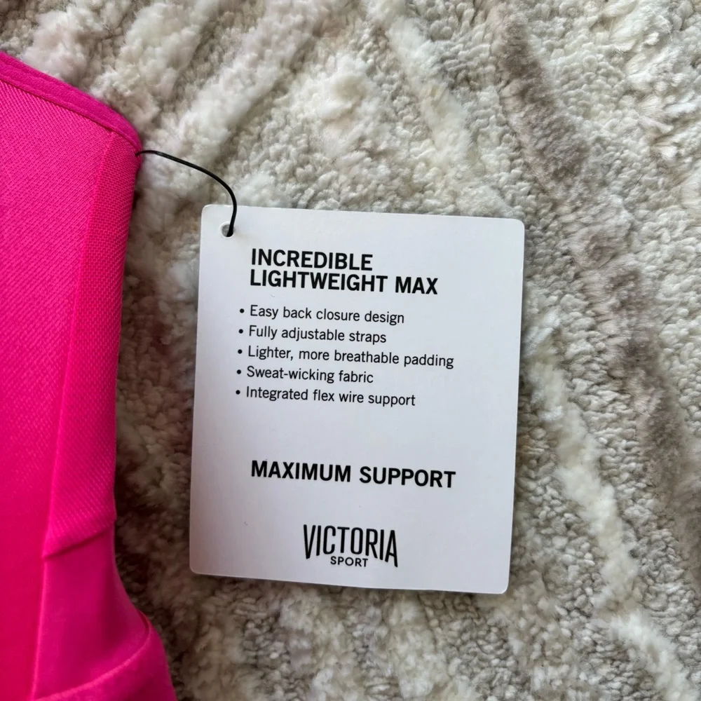 Victoria's Secret Sports Bra 32DD Pink Incredibly Lightweight Gym Workout - Picture 5 of 8